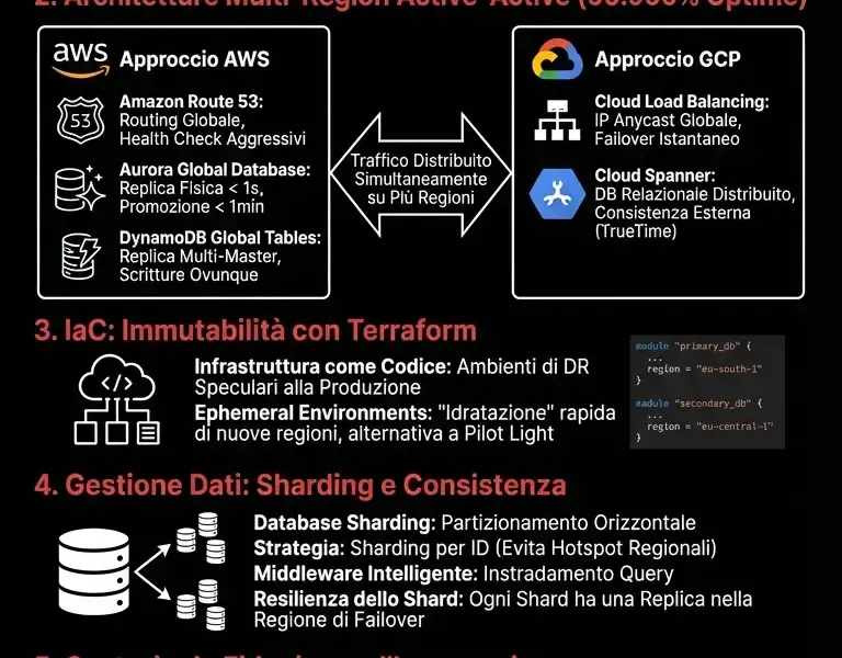 Infografica: Disaster Recovery Cloud nel FinTech: Guida alle Architetture Active-Active