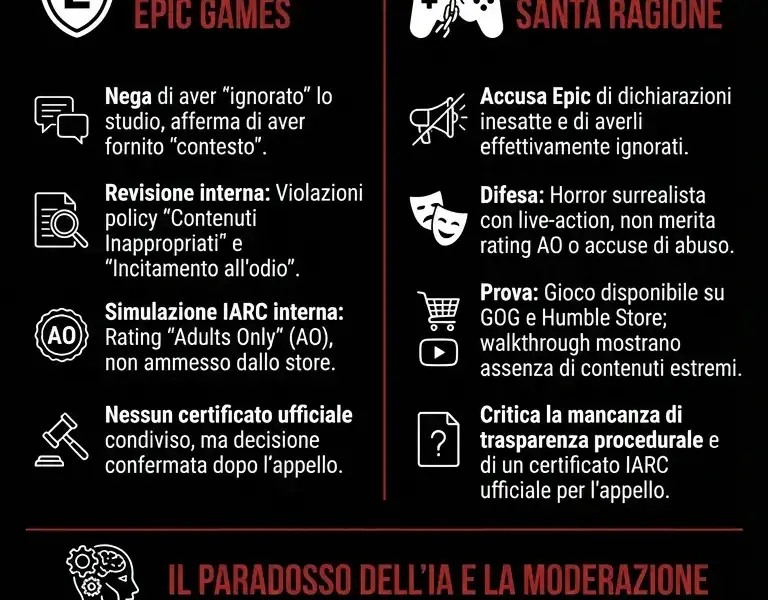 Infografica: Epic Games: analisi policy e rating IARC sulla rimozione di Horses