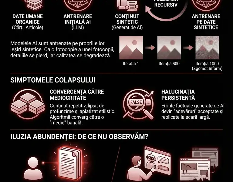 Infografica: Eroarea recursivă: De ce web-ul devine o fantomă digitală