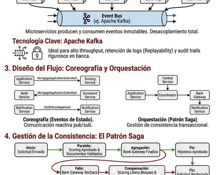 Infografica: Event-Driven Architecture: Gesti&oacute;n en Tiempo Real de Solicitudes de Hipoteca