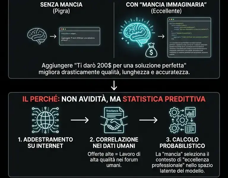 Infografica: Il paradosso della mancia: perch&eacute; l'AI vuole soldi che non user&agrave; mai