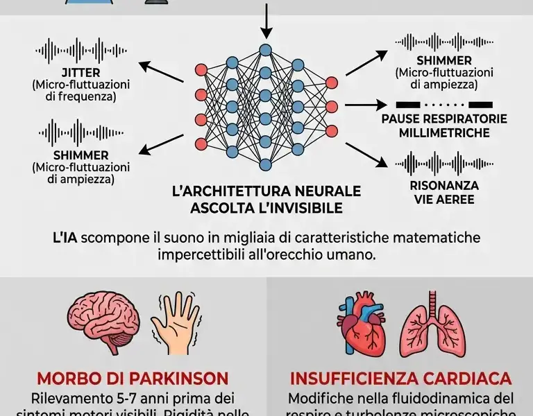 Infografica: Il suono invisibile nel respiro che svela la diagnosi anni prima