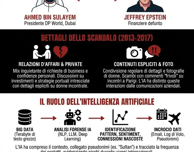 Infografica: Inchiesta IA: le mail segrete tra Ahmed Bin Sulayem e Jeffrey Epstein