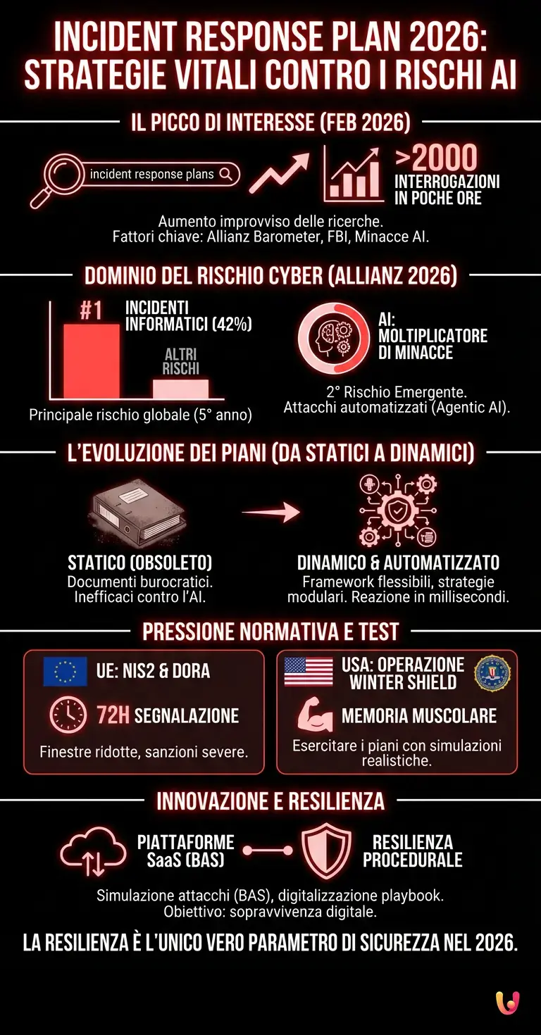 Incident Response Plan 2026: Strategie vitali contro i rischi AI - Infografica riassuntiva