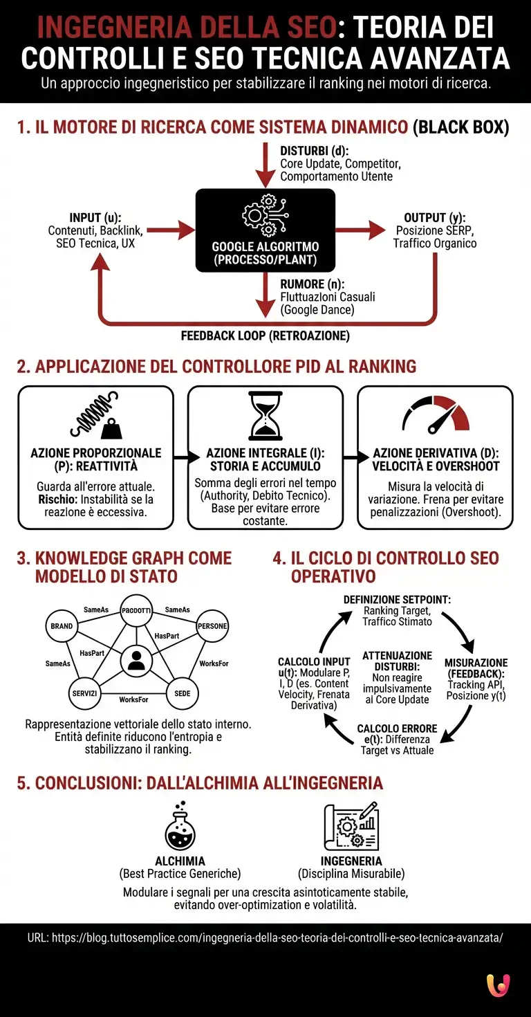 Infografik: SEO-Engineering: Regelungstechnik und fortgeschrittene technische SEO SEO-Engineering: Regelungstechnik und fortgeschrittene technische SEO - Zusammenfassende Infografik