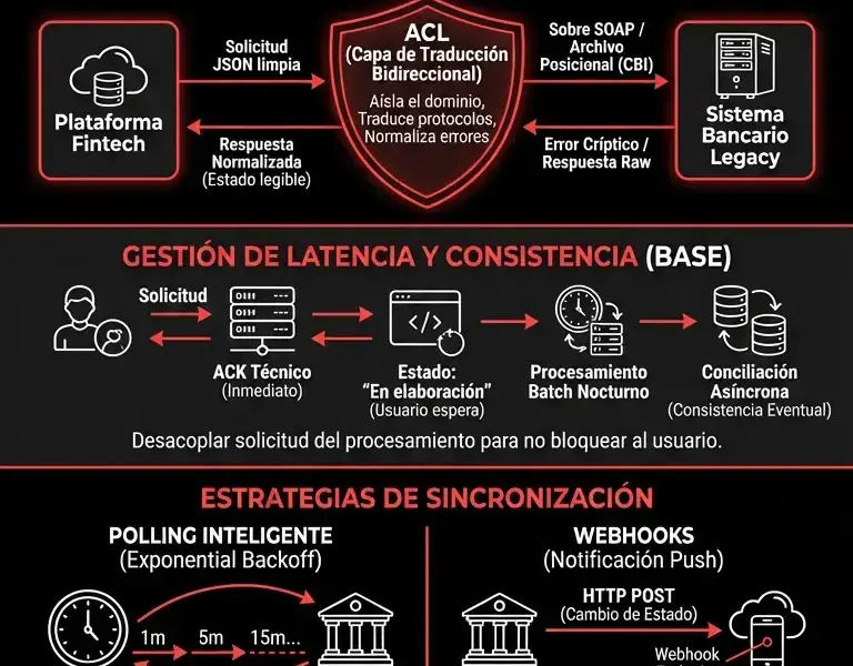 Infografica: Integraci&oacute;n de Sistemas Bancarios: Patrones Fintech y Legacy