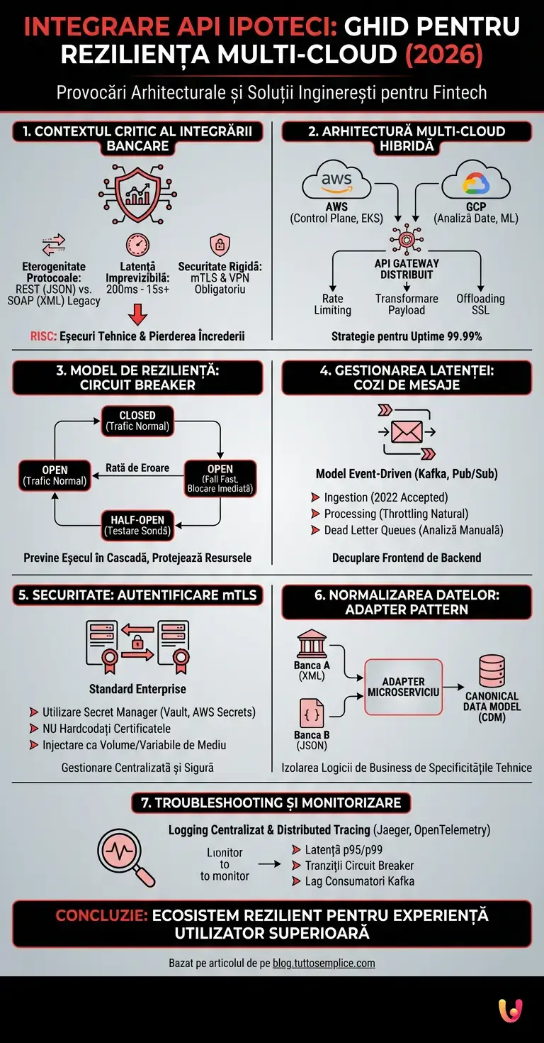 Integrare API Ipoteci: Ghid pentru Reziliența Multi-Cloud (2026) - Infografic rezumativ