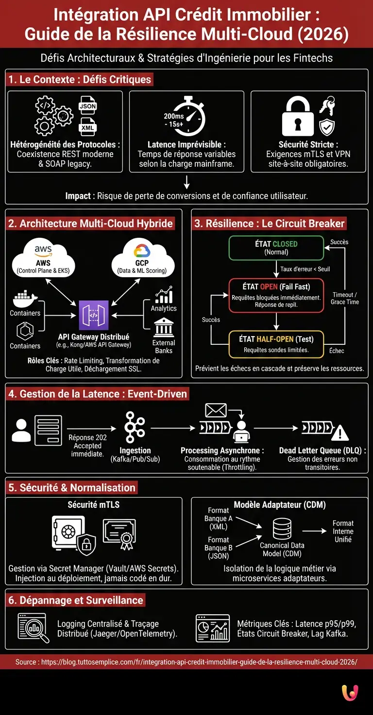Intégration API Crédit Immobilier : Guide de la Résilience Multi-Cloud (2026) - Infographie résumant