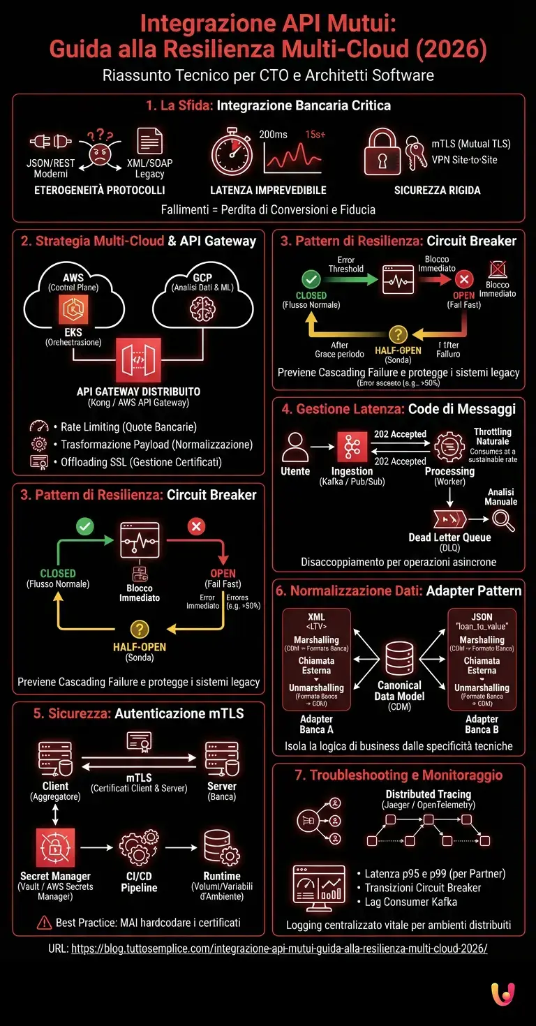 Integrazione API Mutui: Guida alla Resilienza Multi-Cloud (2026) - Infografica riassuntiva