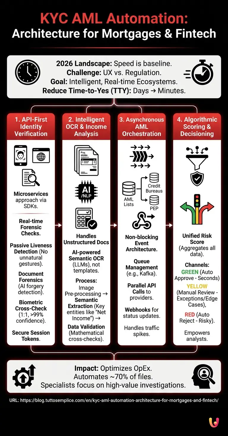 KYC AML Automation: Architecture for Mortgages and Fintech - Summary Infographic