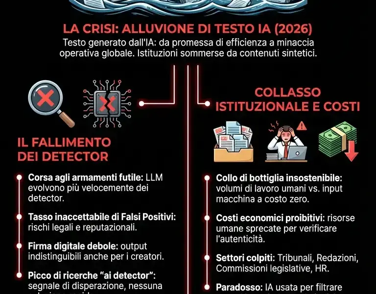 Infografica: L'alluvione di testo IA: il fallimento dei sistemi di rilevamento