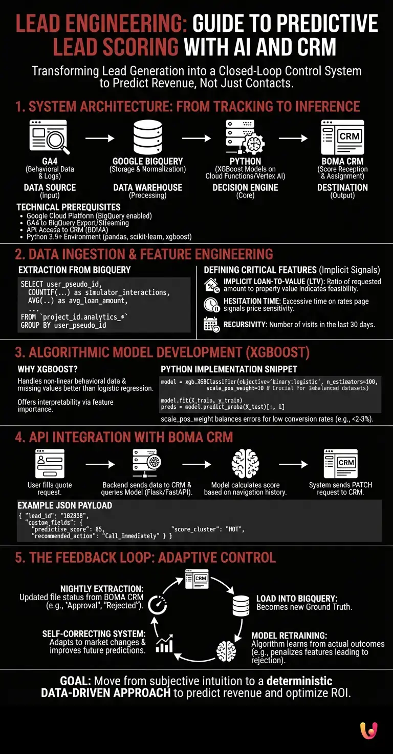 Lead Engineering: Guide to Predictive Lead Scoring with AI and CRM - Summary Infographic
