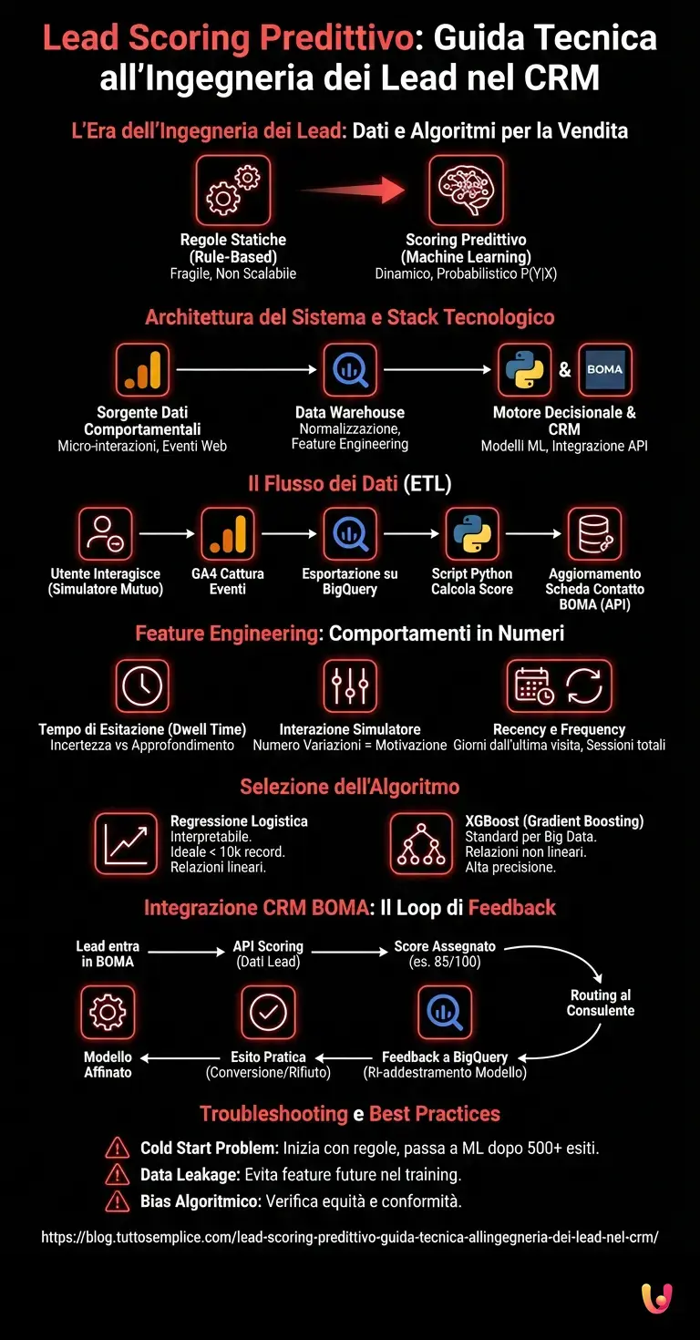 Lead Scoring Predittivo: Guida Tecnica all'Ingegneria dei Lead nel CRM - Infografica riassuntiva