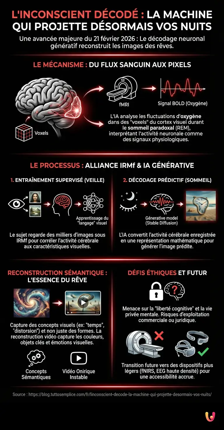 L'inconscient décodé : la machine qui projette désormais vos nuits - Infographie résumant