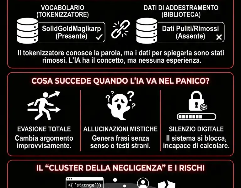 Infografica: L'incubo lessicale: la stringa che manda in tilt l'IA