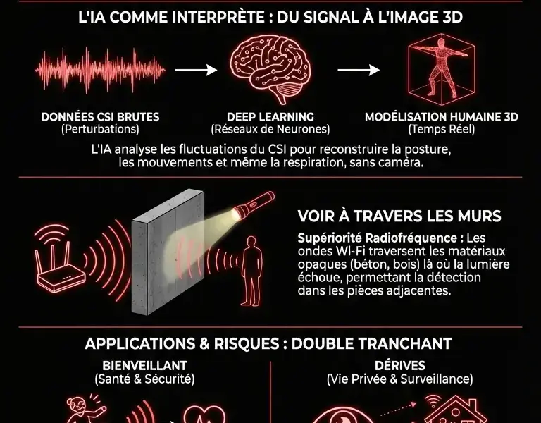 Infografica: L'&oelig;il invisible : votre Wi-Fi vous voit &agrave; travers les murs