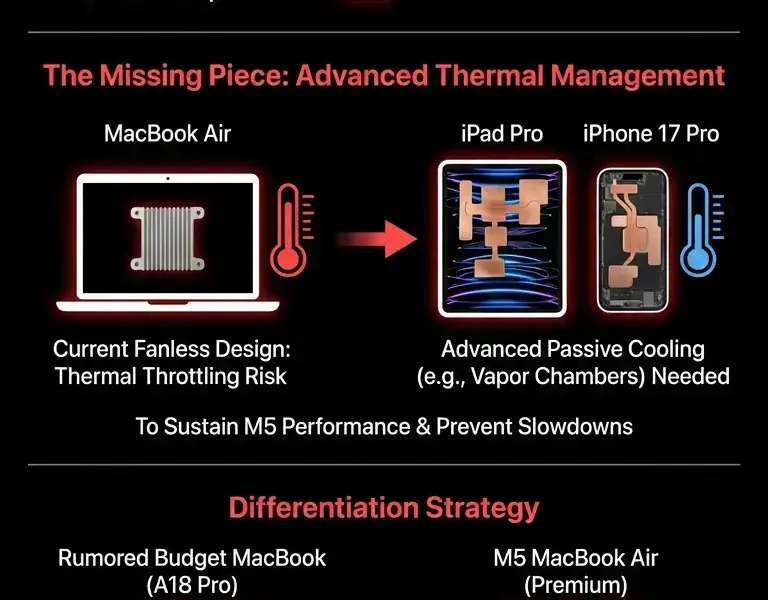 Infografica: M5 MacBook Air: Why Thermal Management Is The Only Real Upgrade