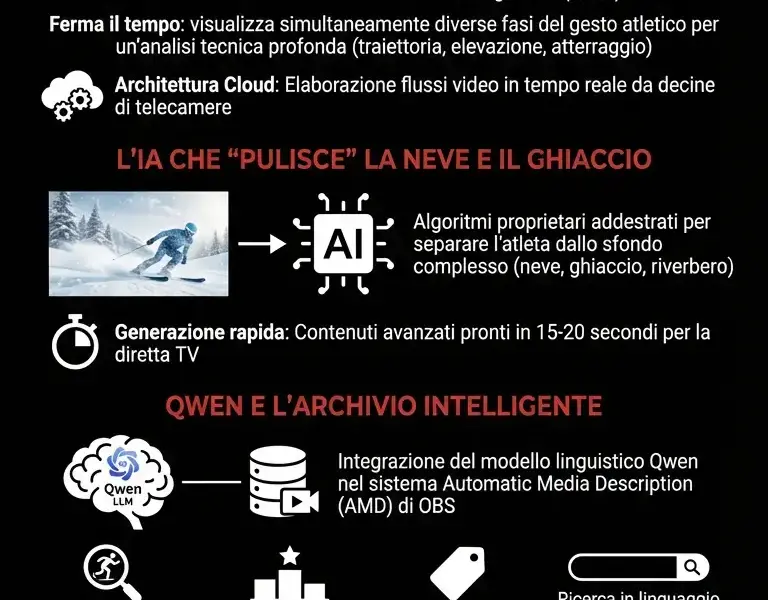 Infografica: Milano-Cortina 2026: l'IA di Alibaba cambia il replay per sempre