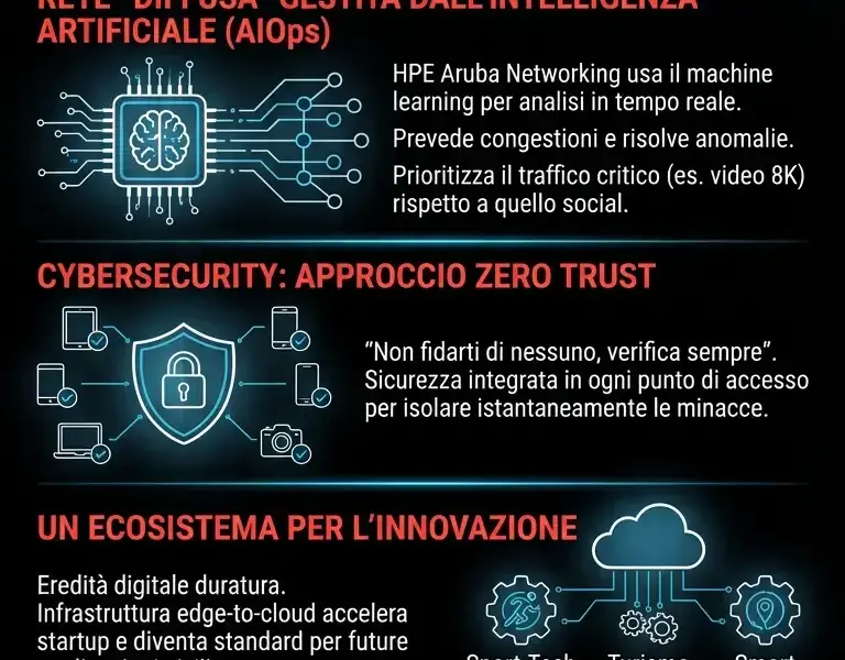 Infografica: Milano Cortina 2026: l'IA di HPE gestisce la rete pi&ugrave; diffusa di se...