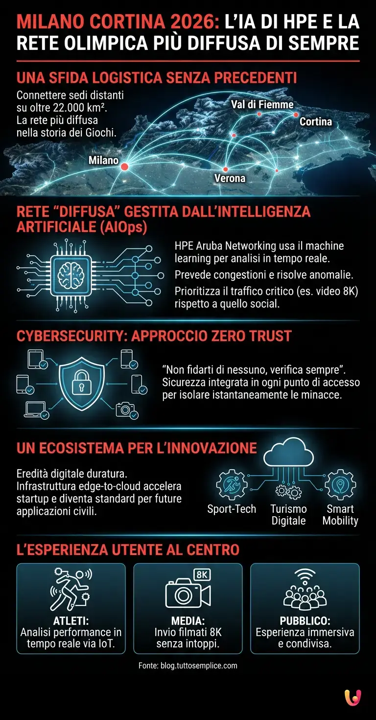Milano Cortina 2026: l'IA di HPE gestisce la rete più diffusa di se... - Infografica riassuntiva