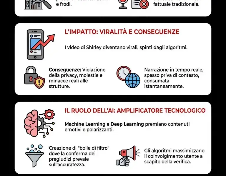 Infografica: Nick Shirley a San Diego: Allarme Asili tra Viralit&agrave; e AI