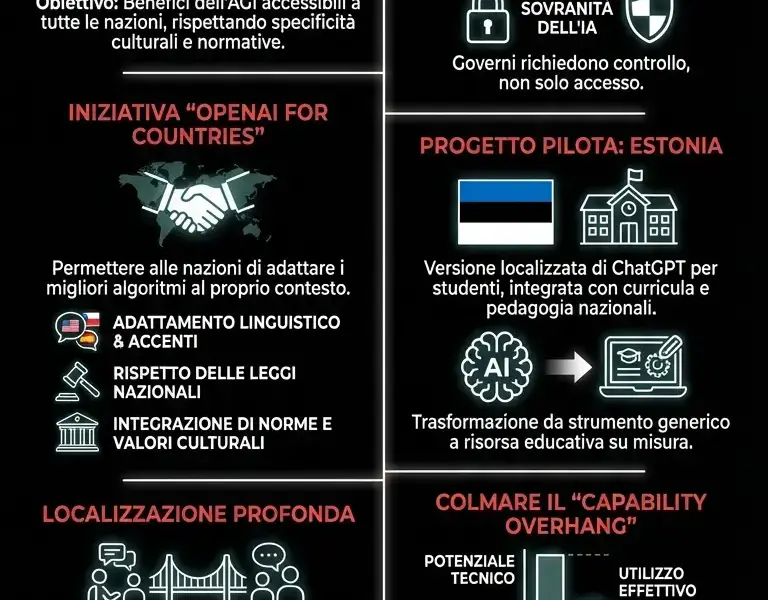 Infografica: Nuova strategia OpenAI: l'IA diventa infrastruttura critica nazionale
