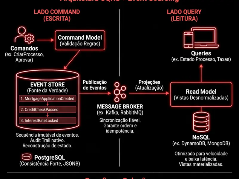 Infografica: Padr&atilde;o CQRS e Event Sourcing: Arquitetura CRM Escal&aacute;vel para Cr&eacute;dito Habita&ccedil;&atilde;o