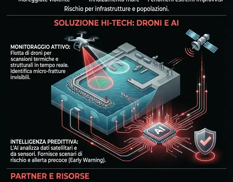 Infografica: Porti sicuri: a Corigliano Rossano parte il progetto ANEMOS con l'AI