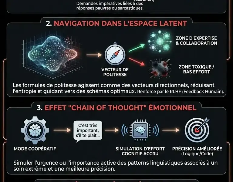 Infografica: Pourquoi la politesse optimise math&eacute;matiquement l'IA