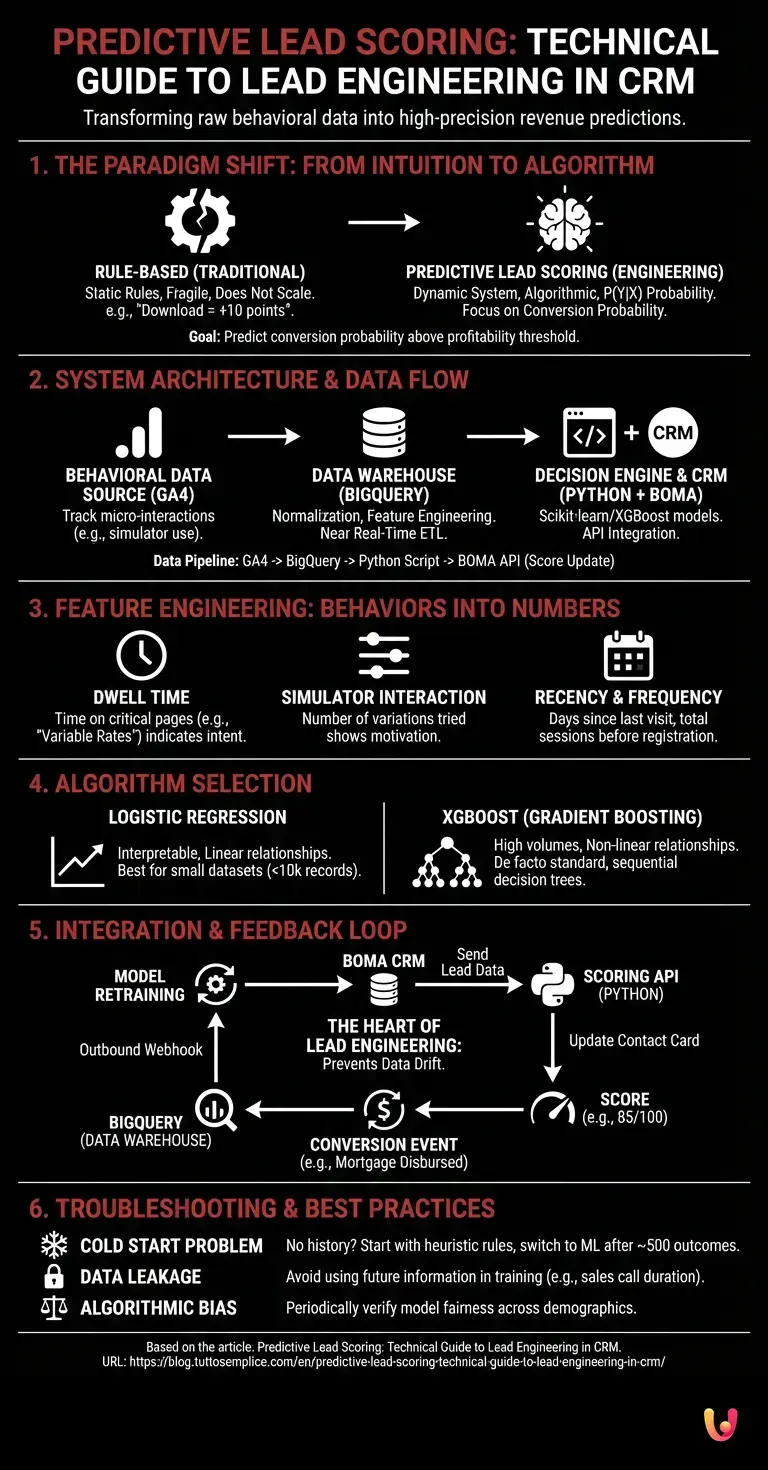 Predictive Lead Scoring: Technical Guide to Lead Engineering in CRM - Summary Infographic