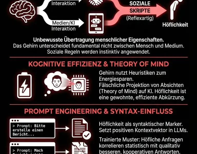 Infografica: Psychologie der KI: Warum wir unbewusst &bdquo;Danke&ldquo; sagen