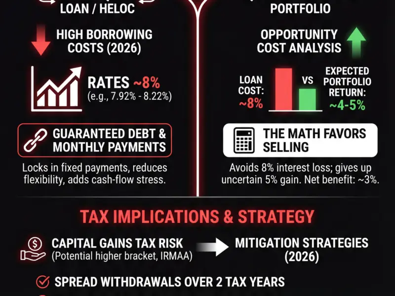 Infografica: Retirees Face Dilemma: $50K Home Repair Loan vs. Selling Stocks in 2026