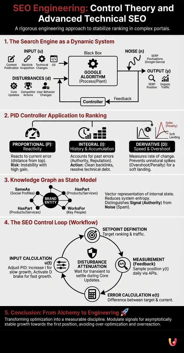 SEO Engineering: Control Theory and Advanced Technical SEO - Summary Infographic