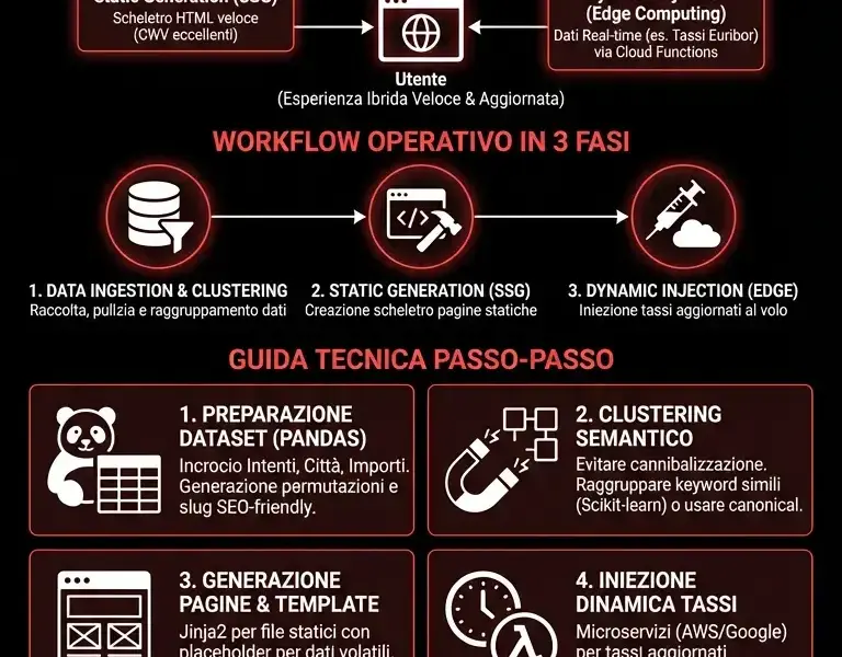 Infografica: SEO Programmatica Python: Guida Tecnica per il Settore Creditizio