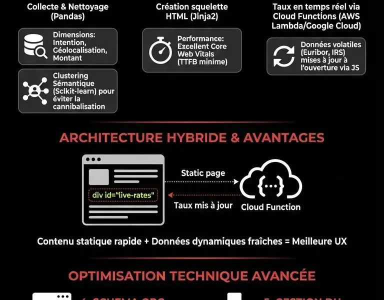 Infografica: SEO Programmatique Python : Guide Technique pour le Secteur du Cr&eacute;dit