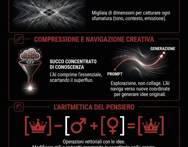 Infografica: Spazio Latente: viaggio nella dimensione matematica dove l'AI ragiona