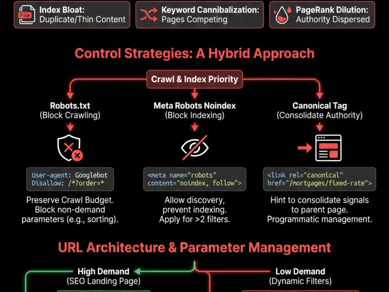Infografica: Technical SEO for Comparison Portals: Managing Faceted Navigation