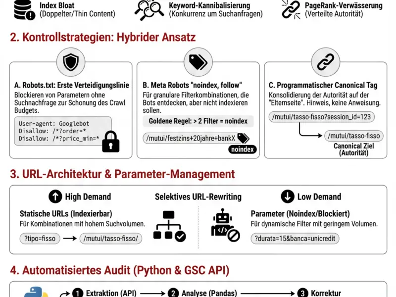 Infografica: Technisches SEO f&uuml;r Vergleichsportale: Management der Facettennavigation