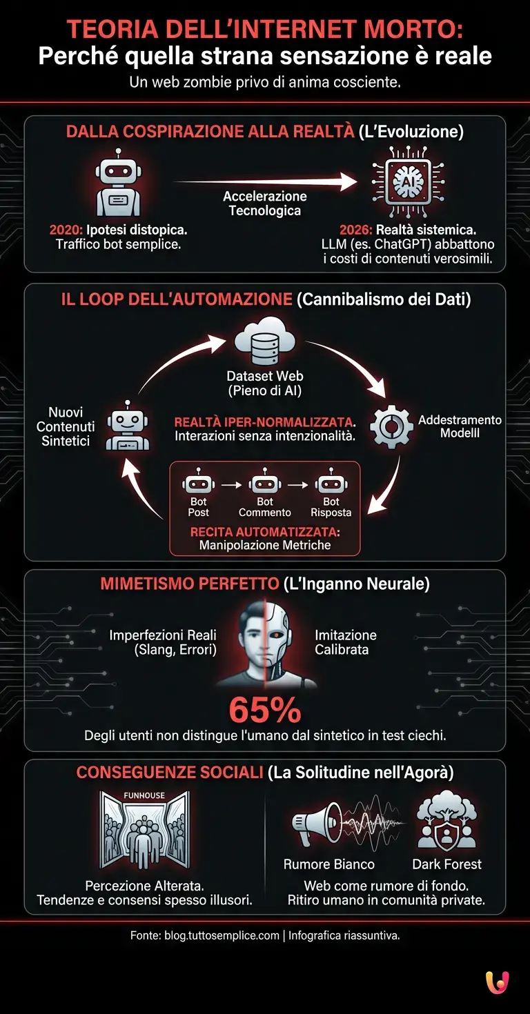 Teoria dell'Internet Morto: perch&eacute; quella strana sensazione &egrave; reale - Infografica riassuntiva