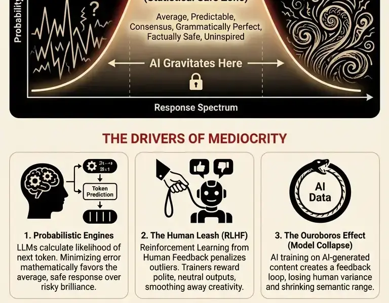 Infografica: The 'Beige Horizon': Why AI Is Choosing Safety Over Genius