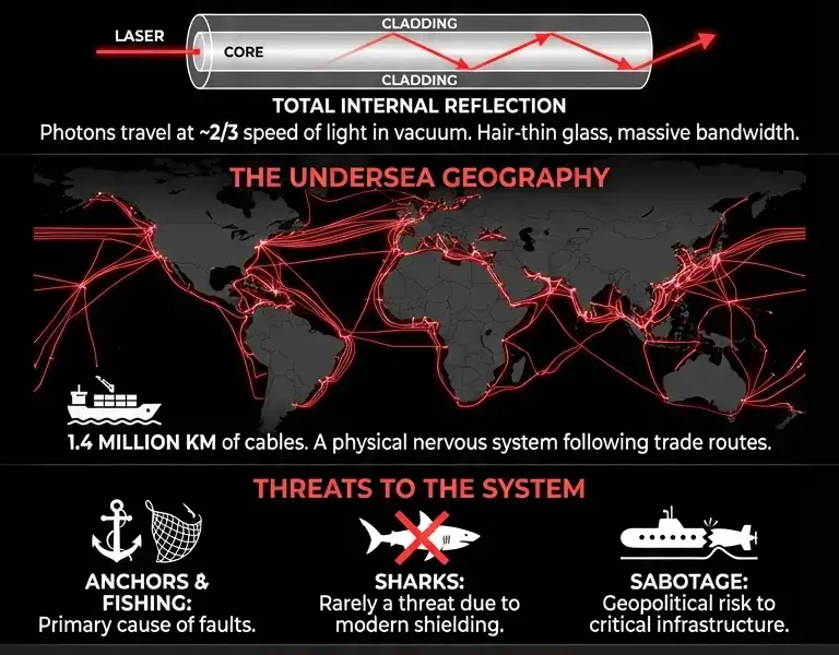 Infografica: The &lsquo;Cloud&rsquo; Is a Myth: The Glass Veins Under the Ocean