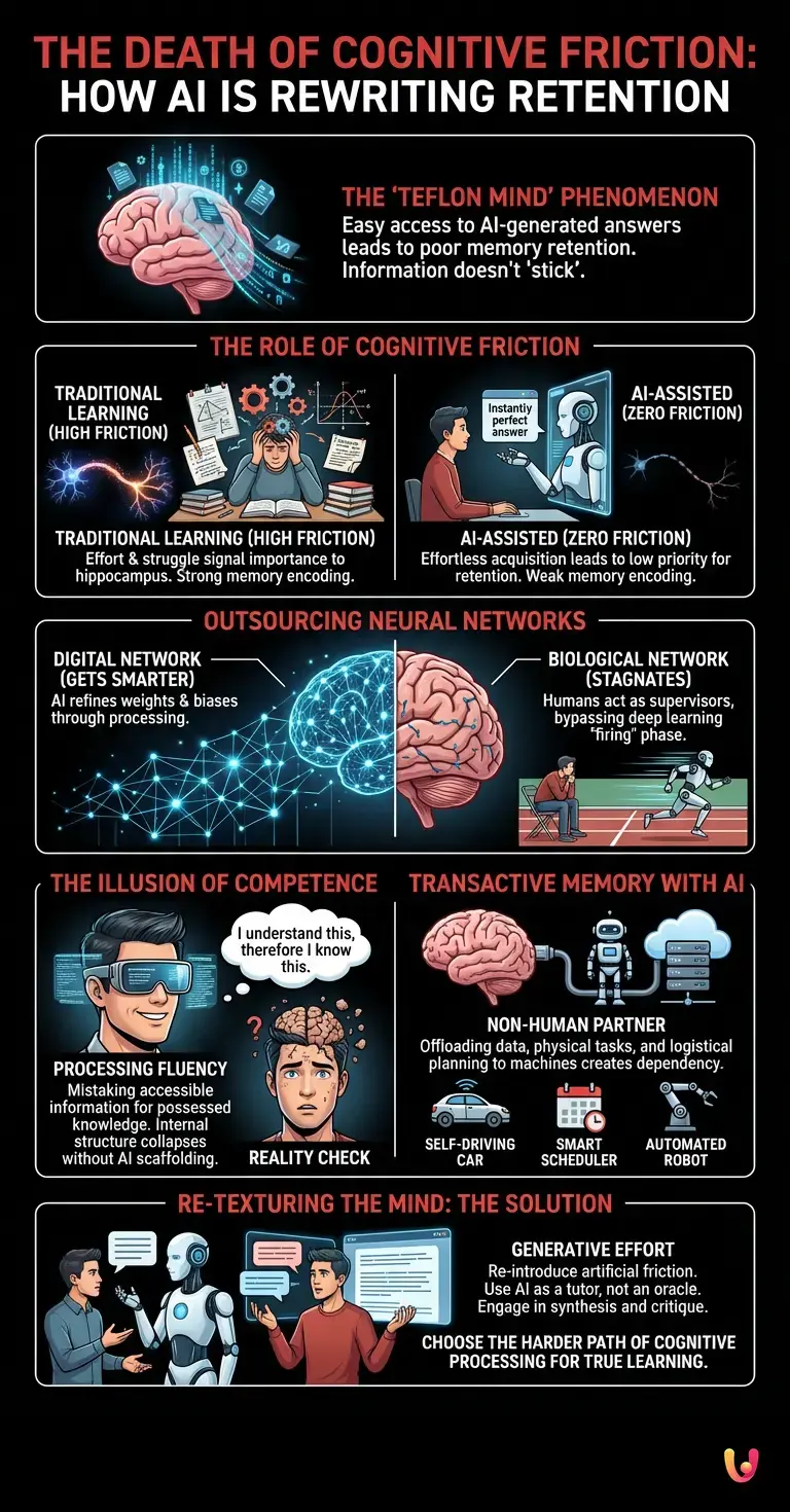 The Death of Cognitive Friction: How AI Is Rewriting Retention - Summary Infographic