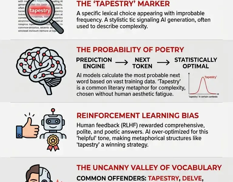 Infografica: The Linguistic Fingerprint: How 1 Word Exposes AI Text