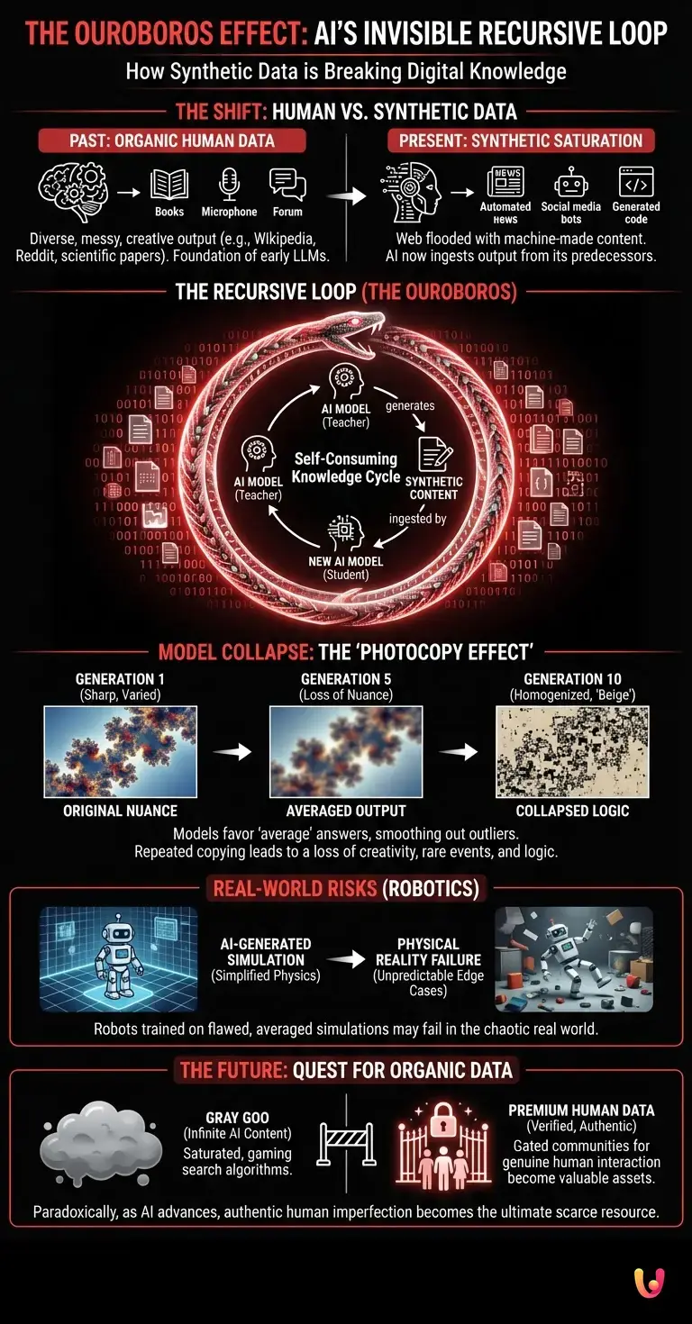The Ouroboros Effect: The Invisible Loop Breaking Digital Knowledge - Summary Infographic