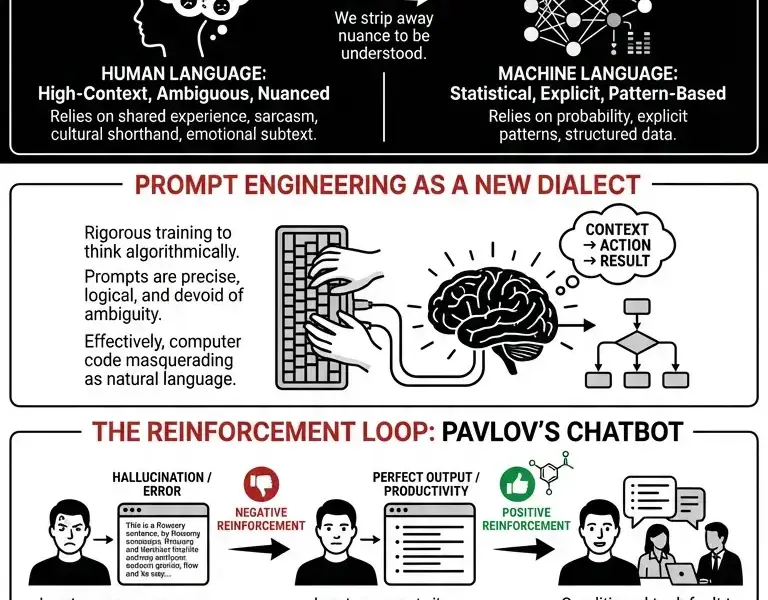 Infografica: The Silent Inversion: Why You Are Rewriting Your Voice for AI