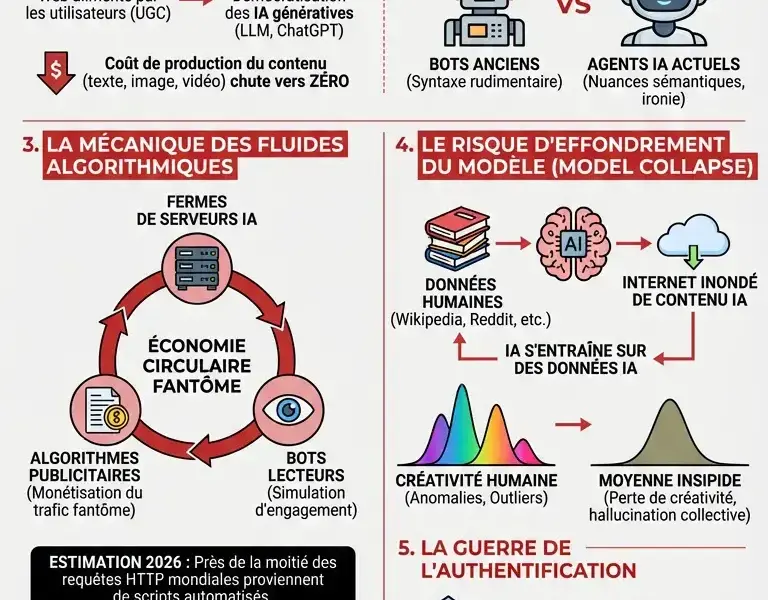 Infografica: Th&eacute;orie du vide : la r&eacute;alit&eacute; derri&egrave;re l'Internet synth&eacute;tique