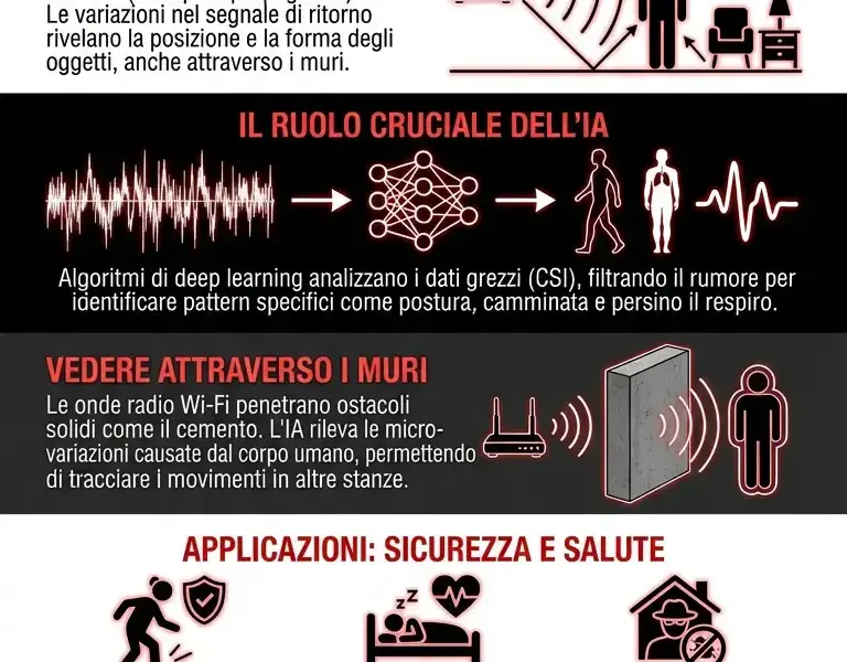 Infografica: Ti vede senza obiettivi: il dispositivo che mappa ogni tuo movimento