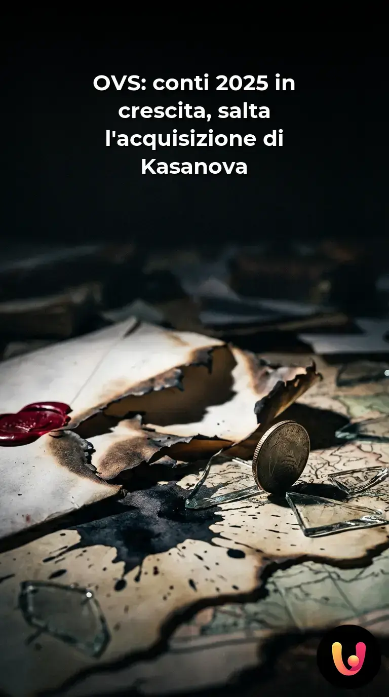 Insegna luminosa del negozio OVS in una via dello shopping