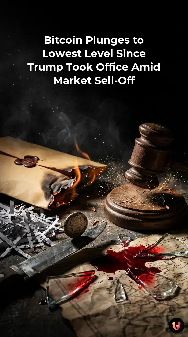 Red downward trend line on a Bitcoin cryptocurrency trading chart