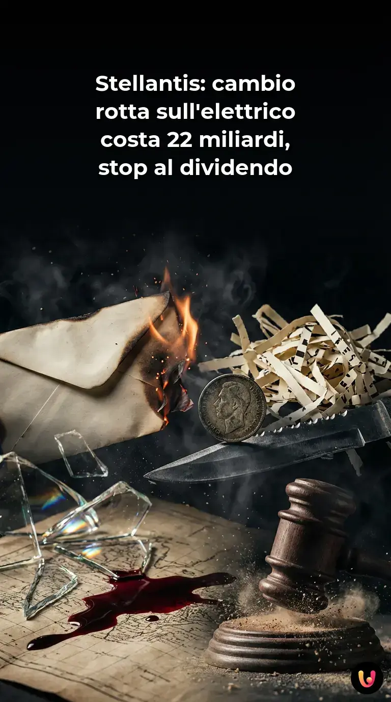 Logo Stellantis su tabellone di borsa con indici finanziari in forte calo